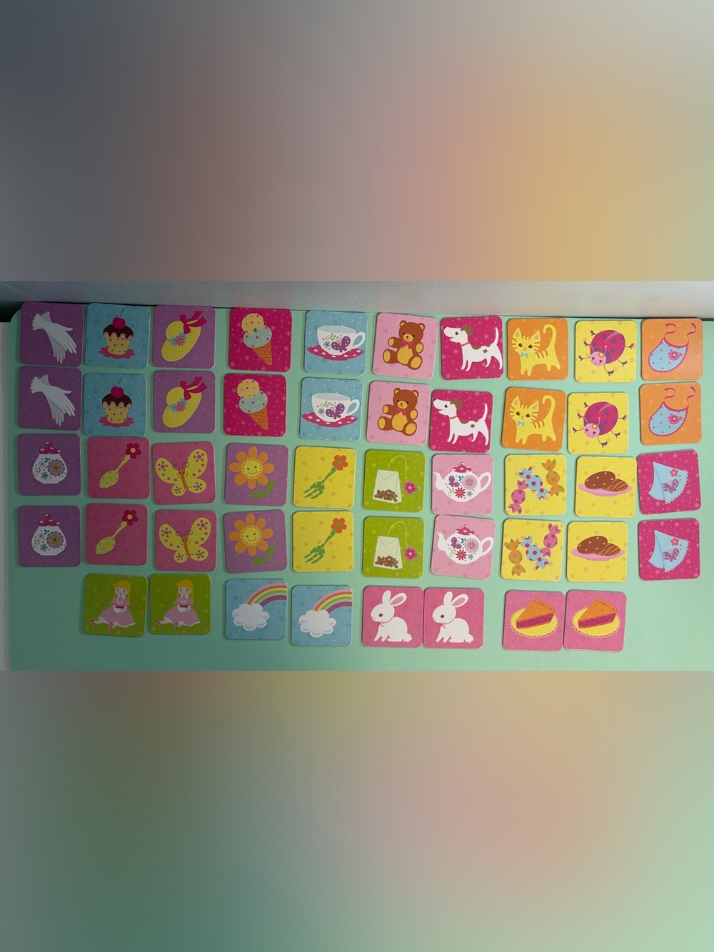 Hallmark Tea Party Smarty Matching Tile Game, Kids Memory Matching Card Game